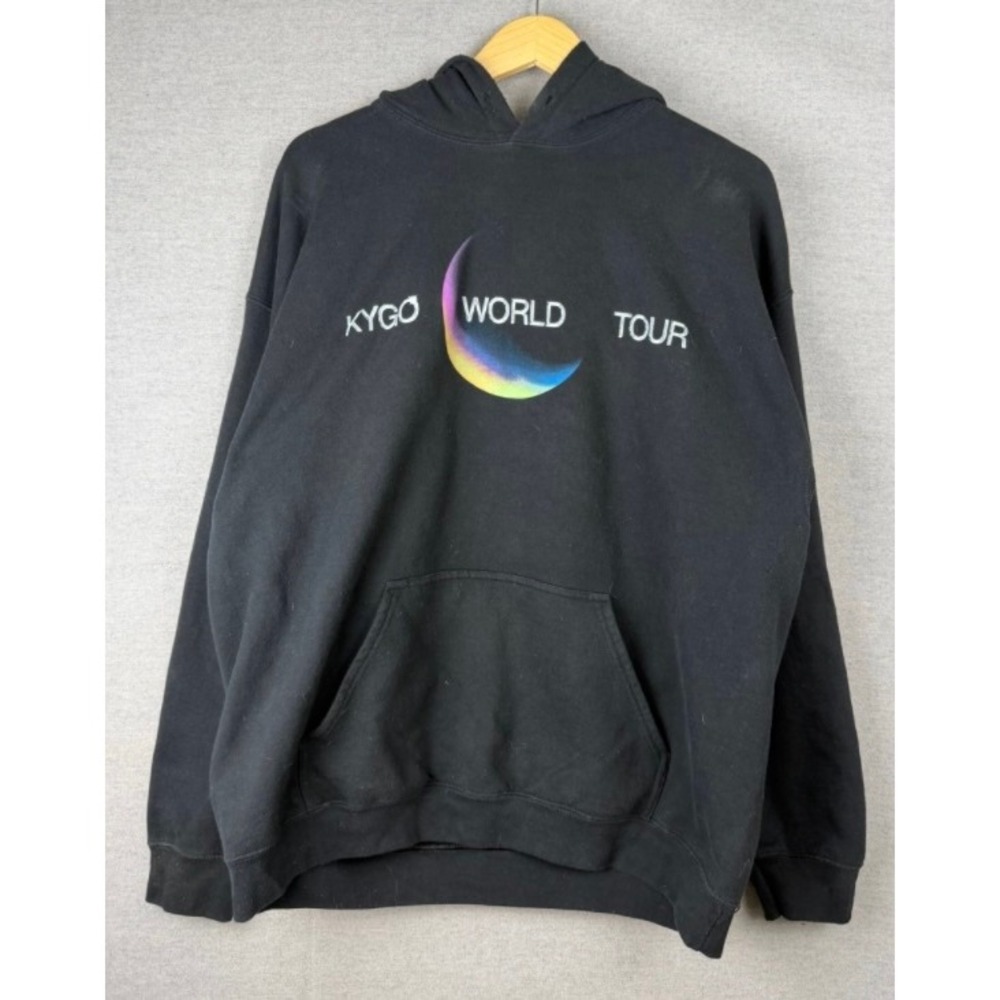 Kygo World Tour Concert Hoodie Black Graphic EDM Tour Dates Sweatshirt Mens XL